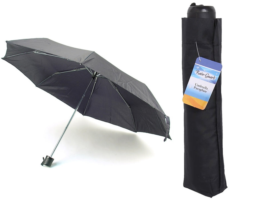 Parapluie pliant noir avec pochette "Rain-Guard"