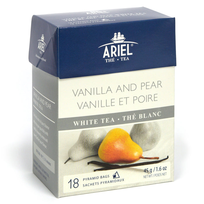 Thé Blanc vanille et poire en sachet pyramidal biodégradable